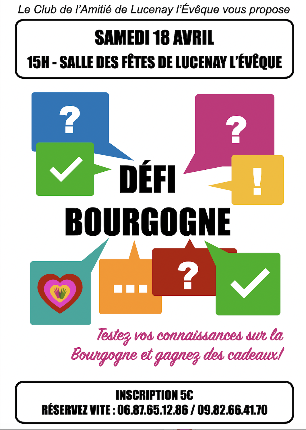Jeu "Défi Bourgogne" au club de l'amitié de Lucenay